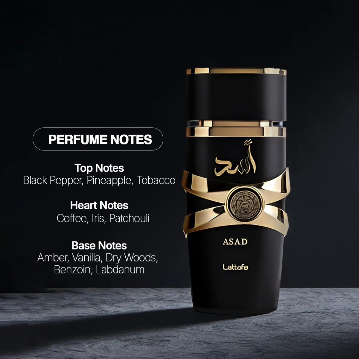 Asad Eau De Parfum for Men Spicy Vanilla Cologne with Tobacco Amber Lavender Incense Long Lasting Fragrance for Every Occasion view 4