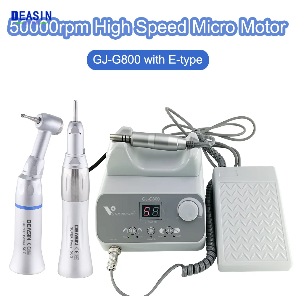 Dental E-type brushless Electric MicroMotor 50000 RPM with Straight Contra Angle Handpiece Micro motor Polisher Lab Equipment