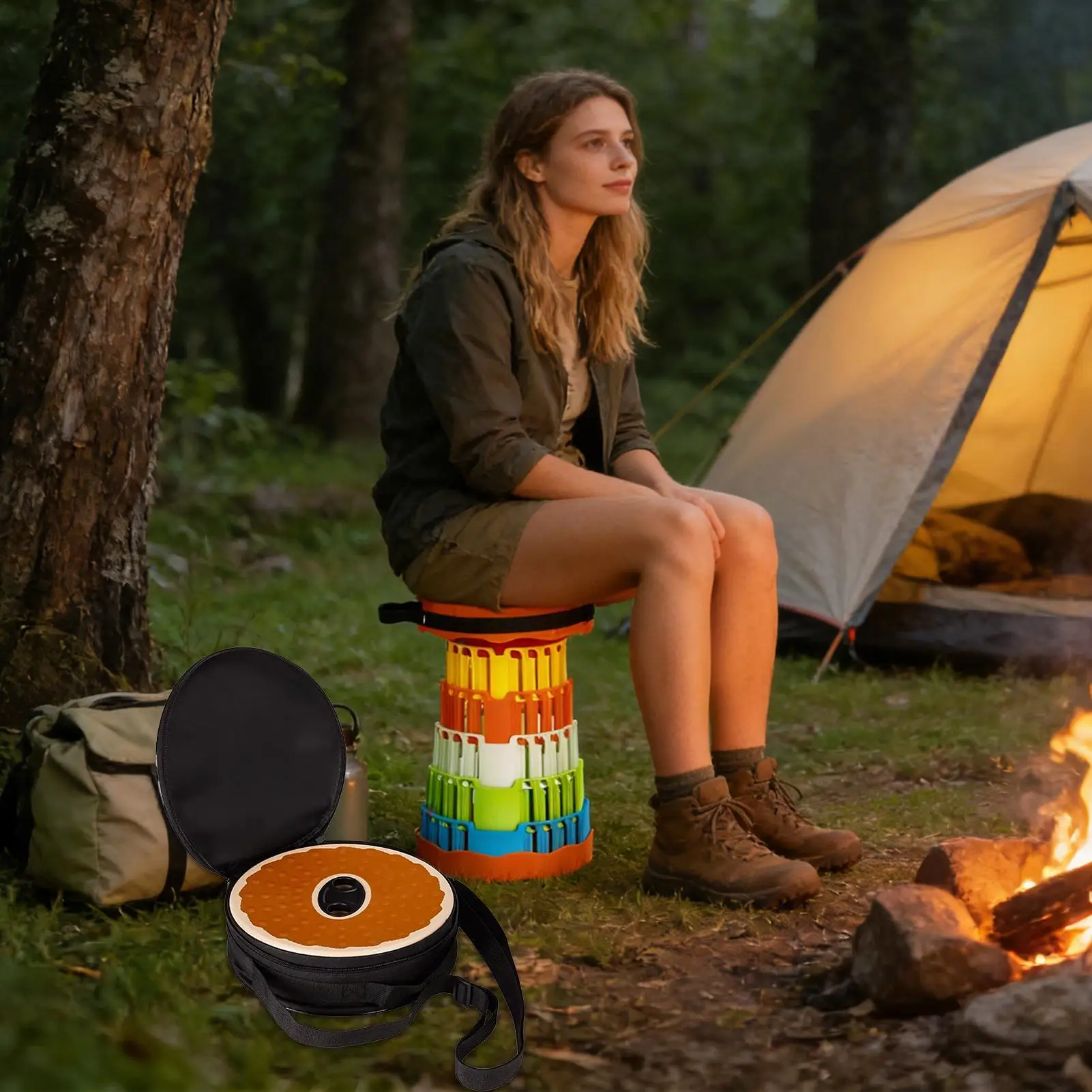 Foldable Stool Storage Bag Outdoor Folding Stool Bag Portable Lightweight Storage Bag Camping Accessories Suitable For Camping