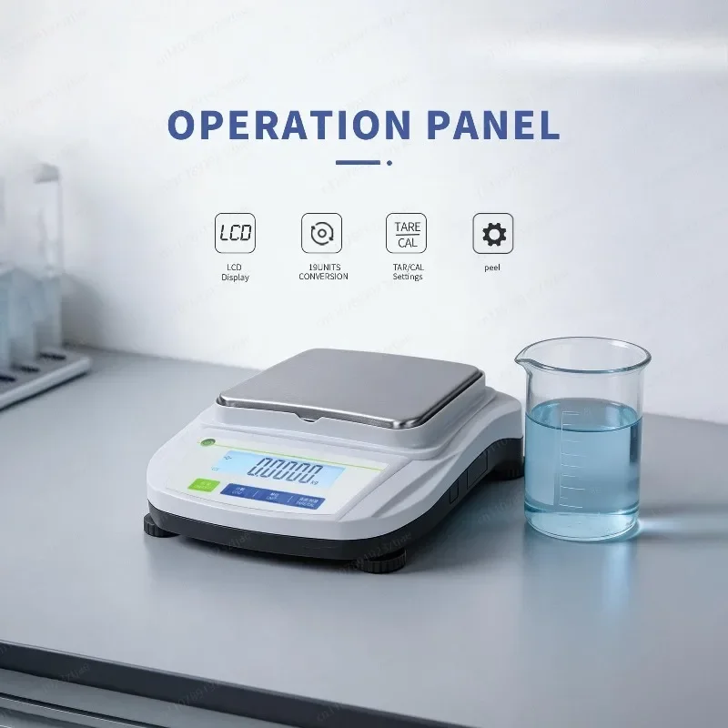 Lab Analytical Balance 0.01g Precision, Digital Weighing Scale with RS232C Interface for Lab Research