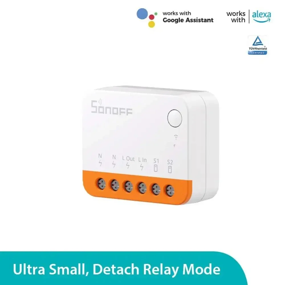

SONOFF MINIR4 WiFi Smart Switch 2 Way Control Mini Extreme Smart Home Relay Support R5 S-MATE Voice for Alexa Alice Google Home