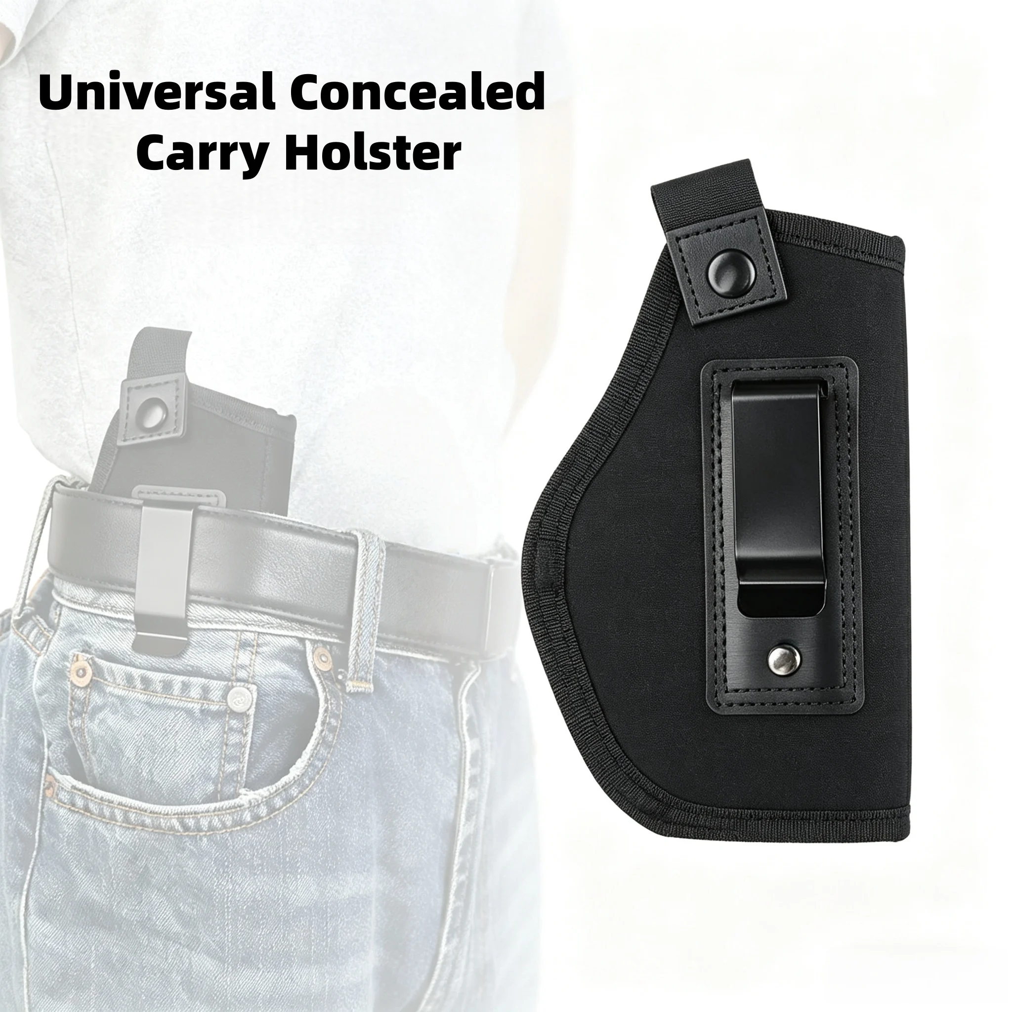 Universal Concealed Carry Holster Dual IWB/OWB Nylon Pouch Adjustable Breathable Quick Draw Fit Compact Tools Durable for EDC