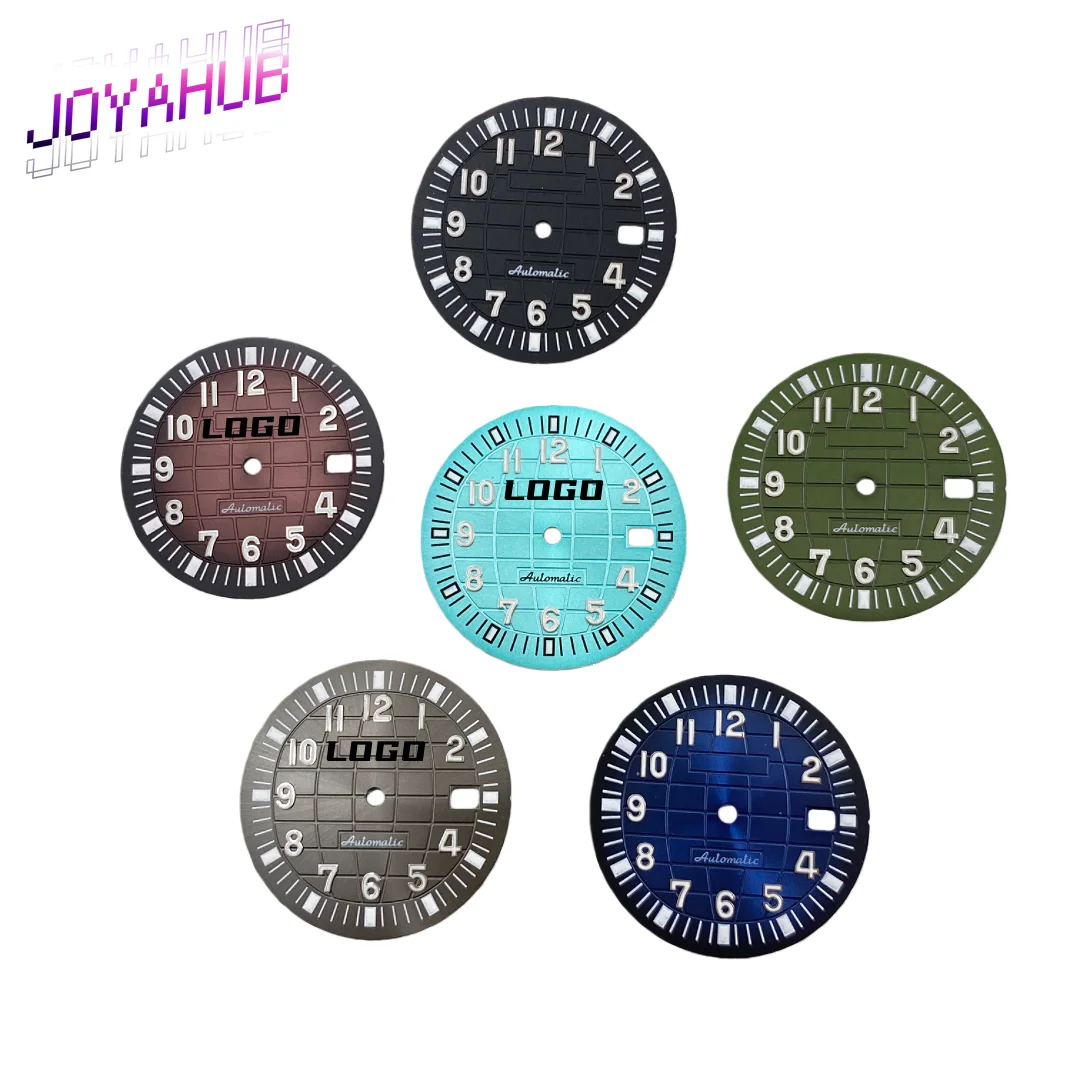 

Циферблат часов с логотипом по индивидуальному заказу, модифицированные аксессуары для часов «сделай сам», зеленый светящийся диаметр 32 мм, граната для NH35, циферблат механизма OEM
