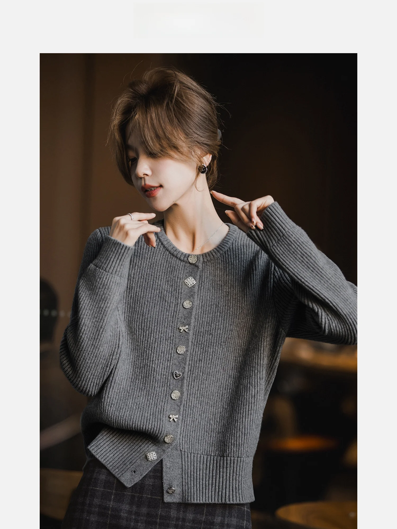 

Benesis Wool Sweater ay Versatile Knitted Women's Spring Commute Straight Thiened Top Simple Sle Long Sve round Ne