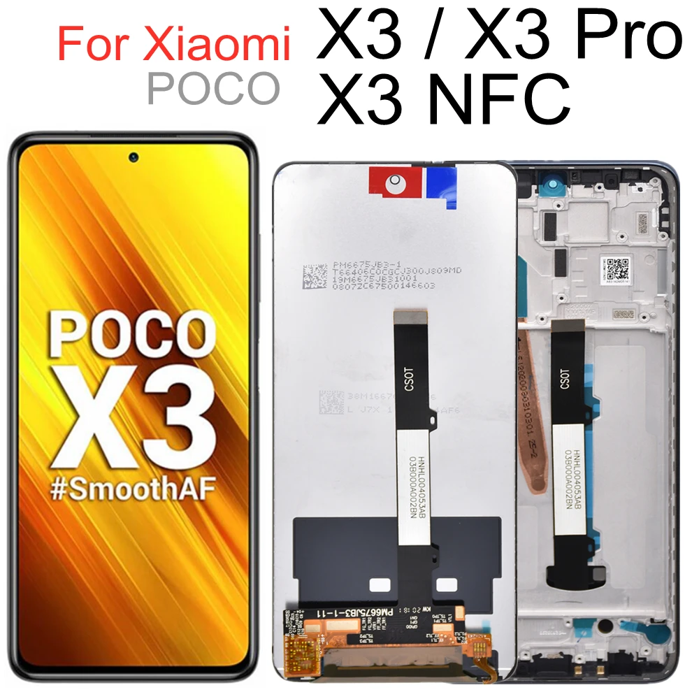 For Xiaomi Poco X3 NFC M2007J20CG LCD Display Touch Screen Assembly Replacement For Poco X3 Pro MZB07Z0IN M2102J20SG LCD