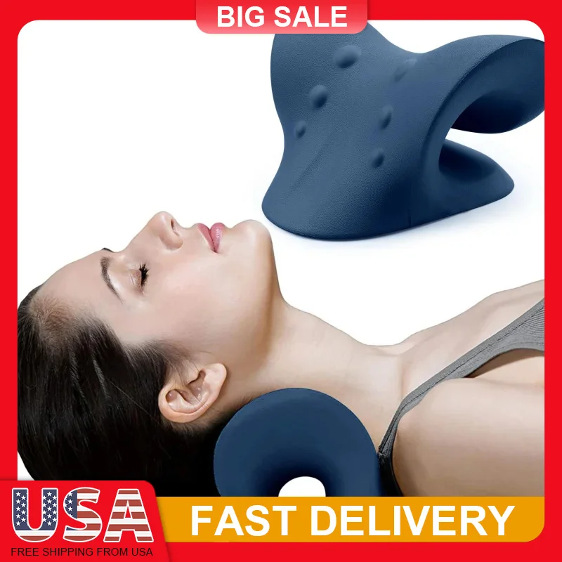 

Neck & Shoulder Relaxer, Cervical Traction Device for Pain Relief & Spine Alignment, Chiropractic Pillow, TMJ Relief