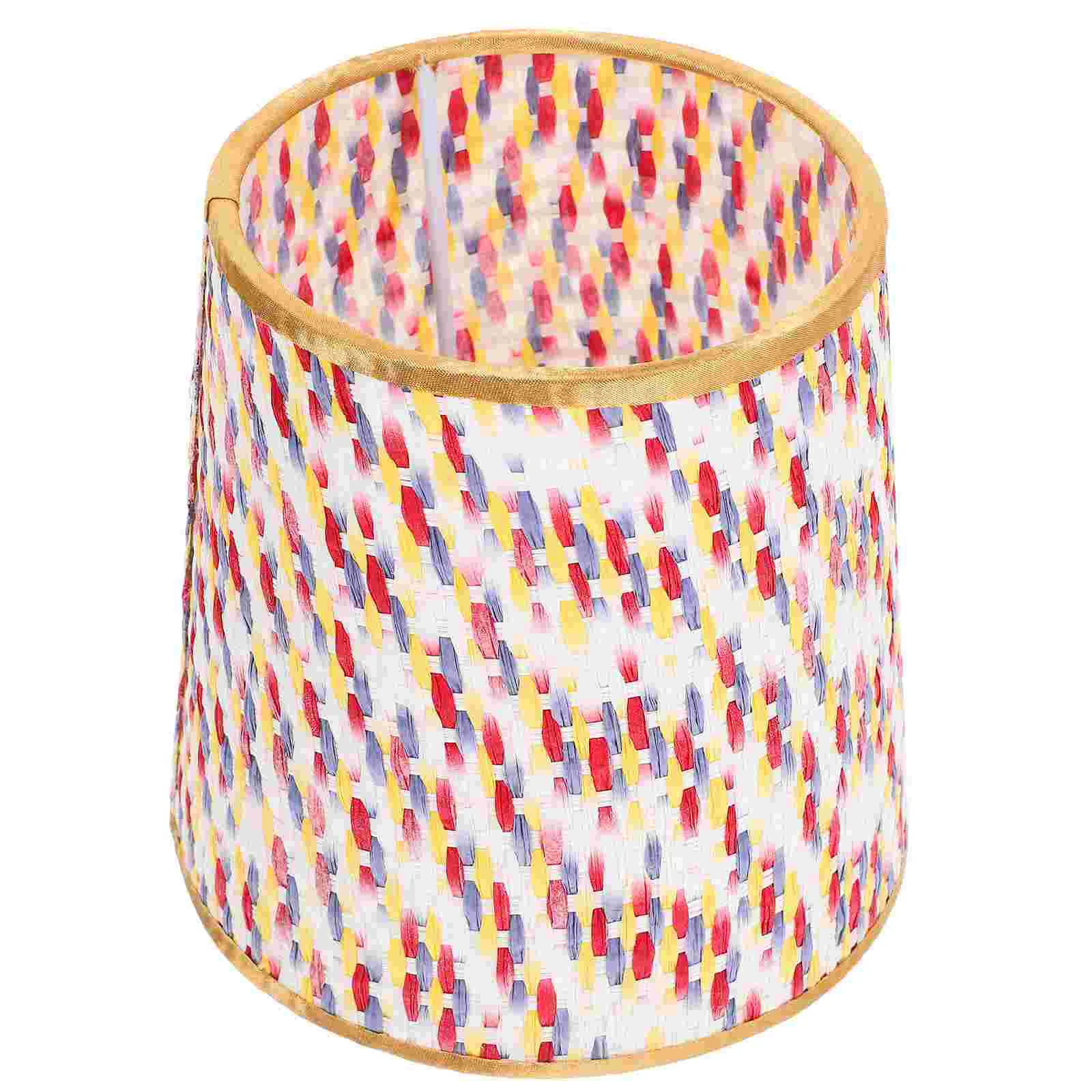 Pvc Fabric Lampshade Shell Bedroom Colorful Woven Tapered Table Replacement Shades for