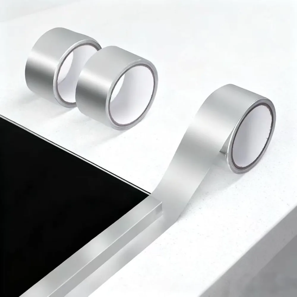 Cinta de aluminio resistente de 5-10 m, resistente al agua y al calor, de 3/5 cm de ancho, autoadhesiva, para reparar huecos en estufas de cocina
