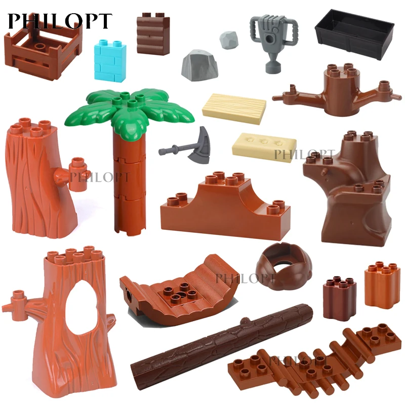 Plant Series Big Building Blocks Flower Grass Tree Adornment Accessories Compatible Scenes Assemble Toys For Kids Bricks