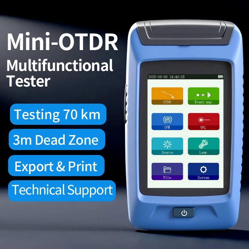 Mini Active Fiber Optic OTDR Tester Optical Fiber Reflector laser tools cable live test odtr equipment UPC/APC SC OPM VFL PRO