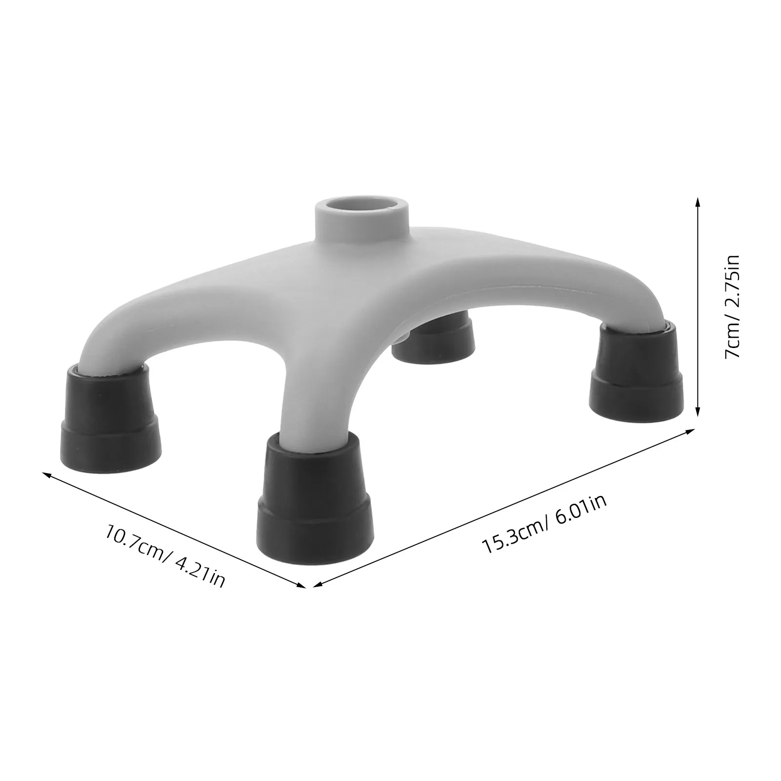 Stable Quad Cane for Seniors Four Corner Support Base Non-Slip Pa Foot Pads Textured Ergonomic Handle Knee Hip Strain Relief