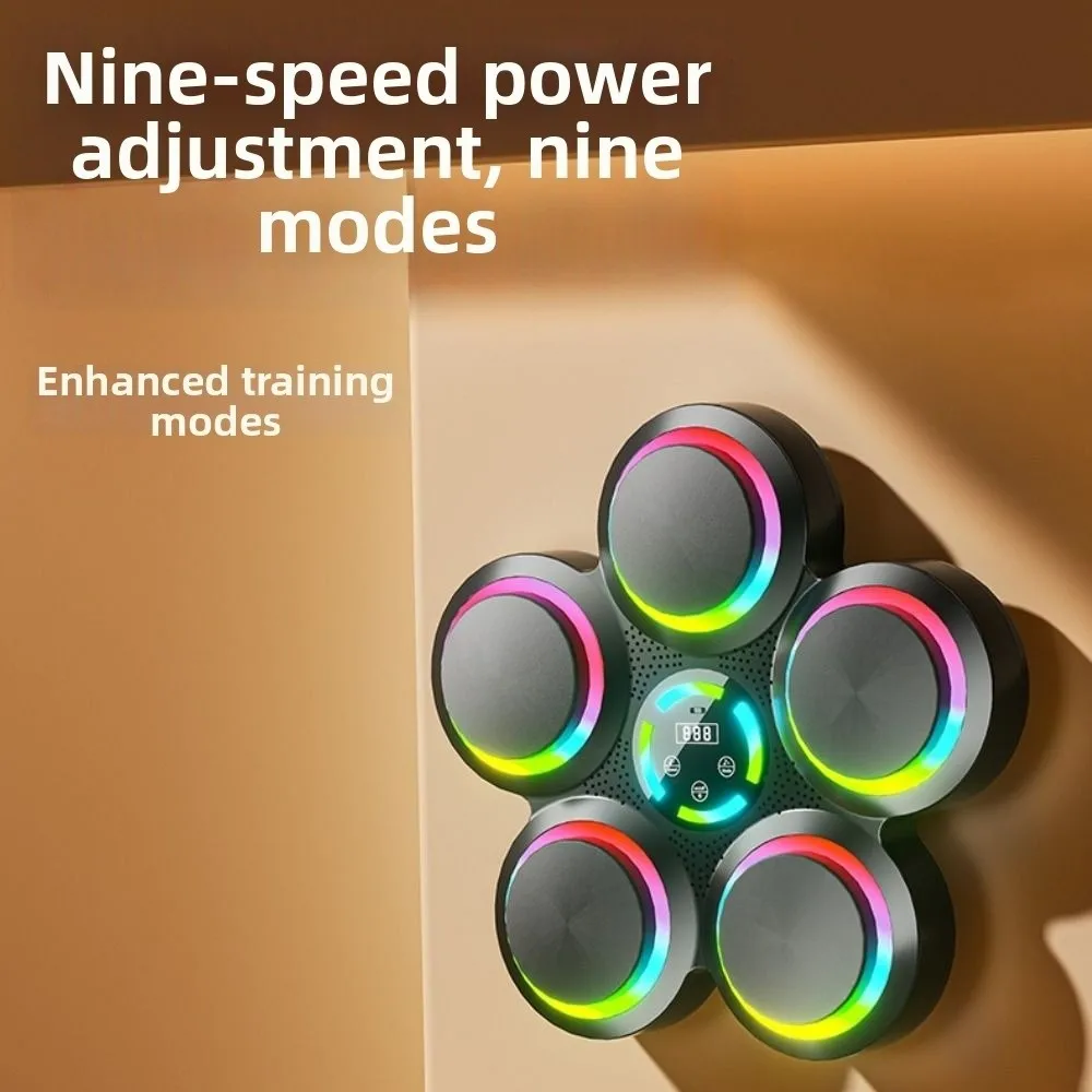 Bluetooth Connection Smart Music Boxing Machine Wall Mounted 9 Speed Adjustment Electronic Boxing Trainer LED Lighted