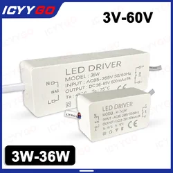 LED Driver 1-3W 3-5W 4-7W 8-12W 12-18W 18-25W 25-36W LED Power Supply 350mA 600MA 900MA LED Lighting Transformer