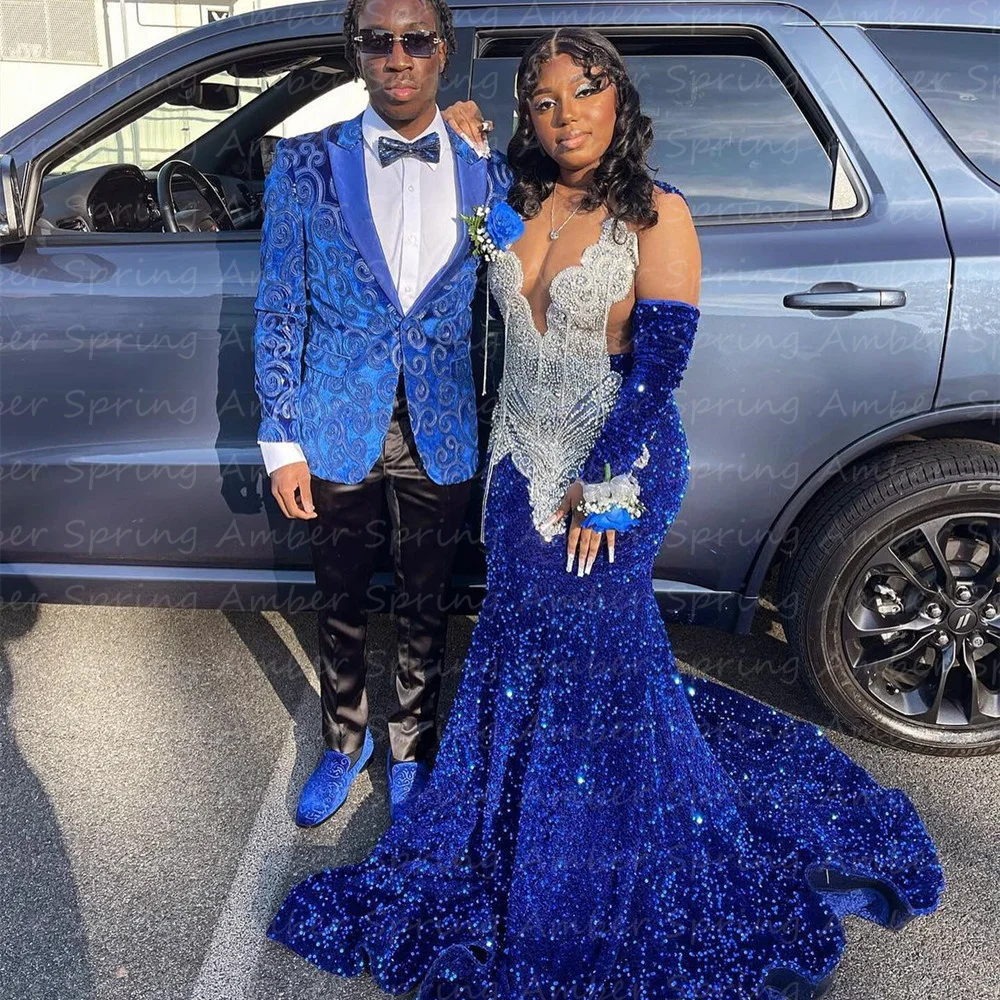 

Customized Luxury Silver Diamonds Long Prom Dresses Tassels Black Girls Crystals Rhinestones Birthday Party Wedding Receptio