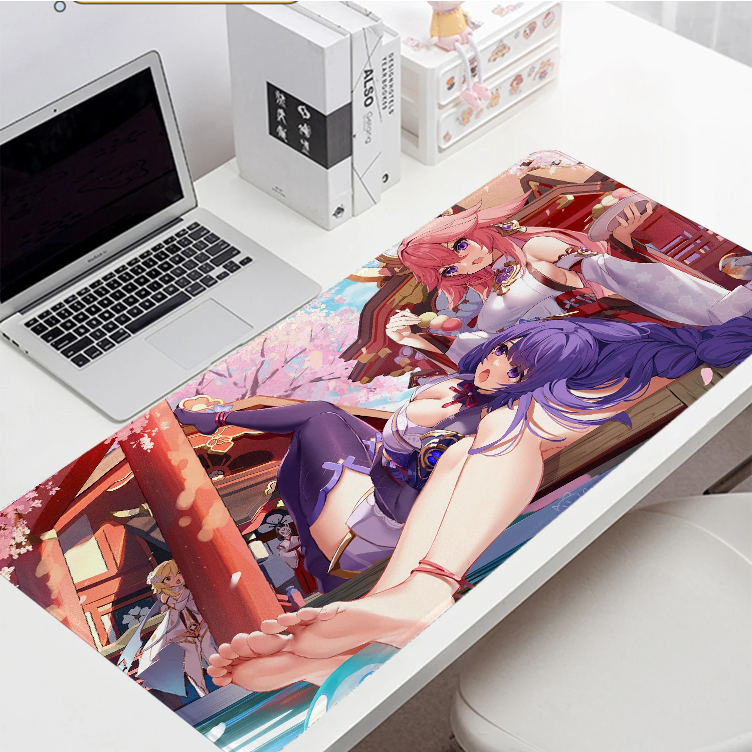 

Genshin Impact Cute Mouse Pad Large Gaming Desk Mat Kawaii Anime Girl Laptop Keyboard Pad Non-Slip Game Mousepad