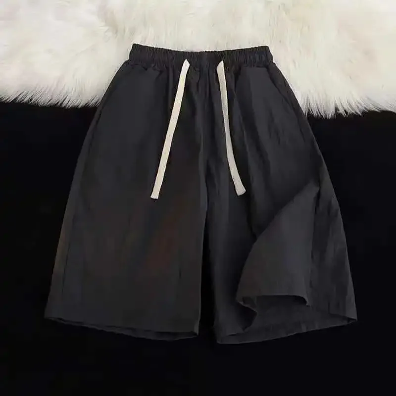 

Quick Dry Short Pants Men Women Summer Thin Loose over Knee Sports Casual Five-Quarter Length Polyester Fiber Straight Leg