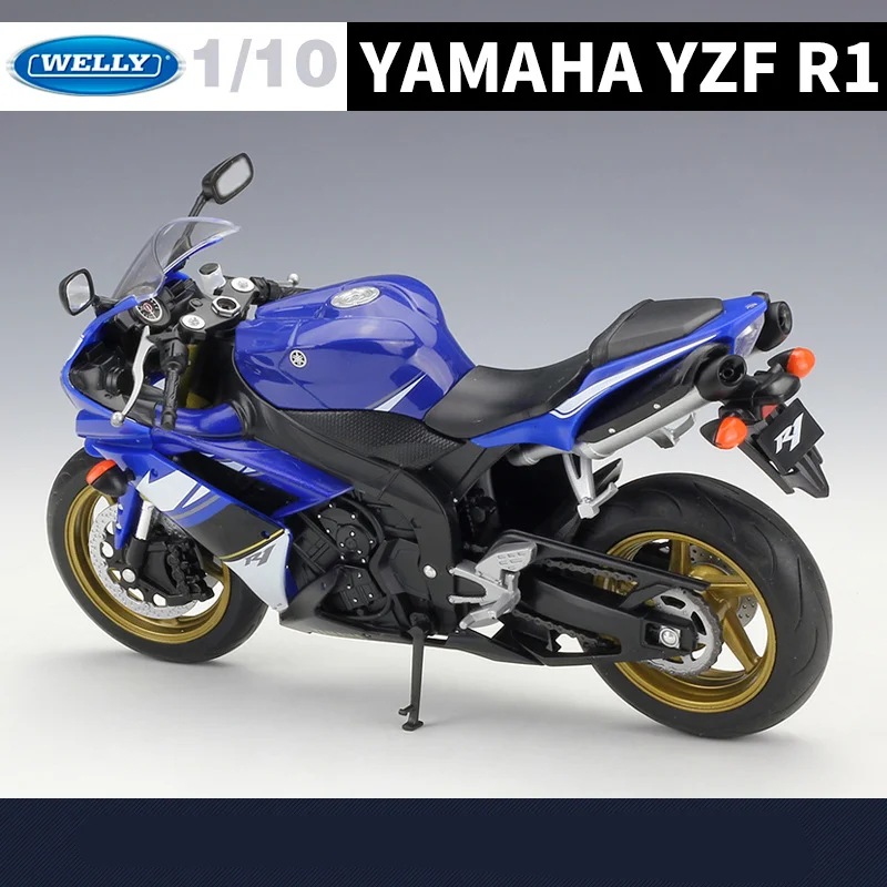 WELLY 1:10 YAMAHA YZF-R1 Alloy Racing Motorcycle Model Diecast Metal Street Cross-country Motorcycle Model Collection Kids Gifts