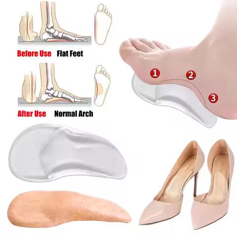 Silicone Arch Support Foot Insoles for Shoes Women Sandals Flat Feet Orthopedic Insoles for Men Plantar Faciitis Relief Shoe Pad