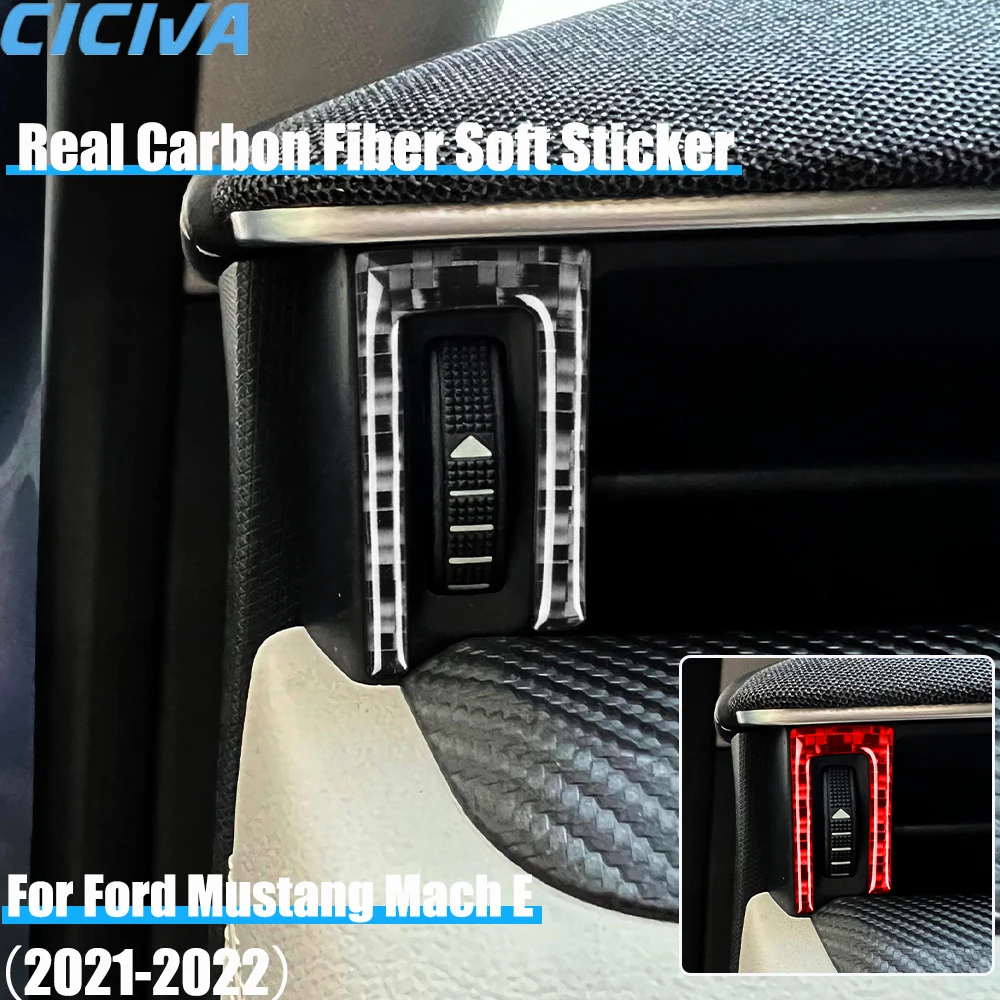 

Real Carbon Fiber Car Accessories Center Air Vent Trim Decorative Trim Cover Soft Sticker For Ford Mustang Mach E 2021 2022