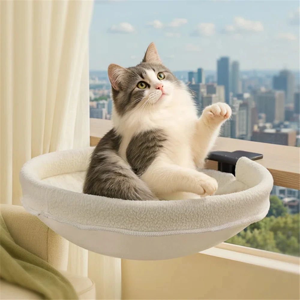 

Large Cat Desk Bed Sturdy Rotating Cat Desk Perch Supports up to 50 lbs Easy Install for Cats Pets Desk Indoor Home