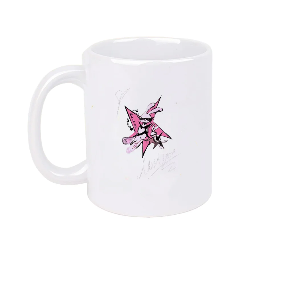 11oz Ceramic Coffee Mug with Pink Star and Cool Rabbit Design Mokico Artwork for Home Use Office Drinking Summer Birthday Party