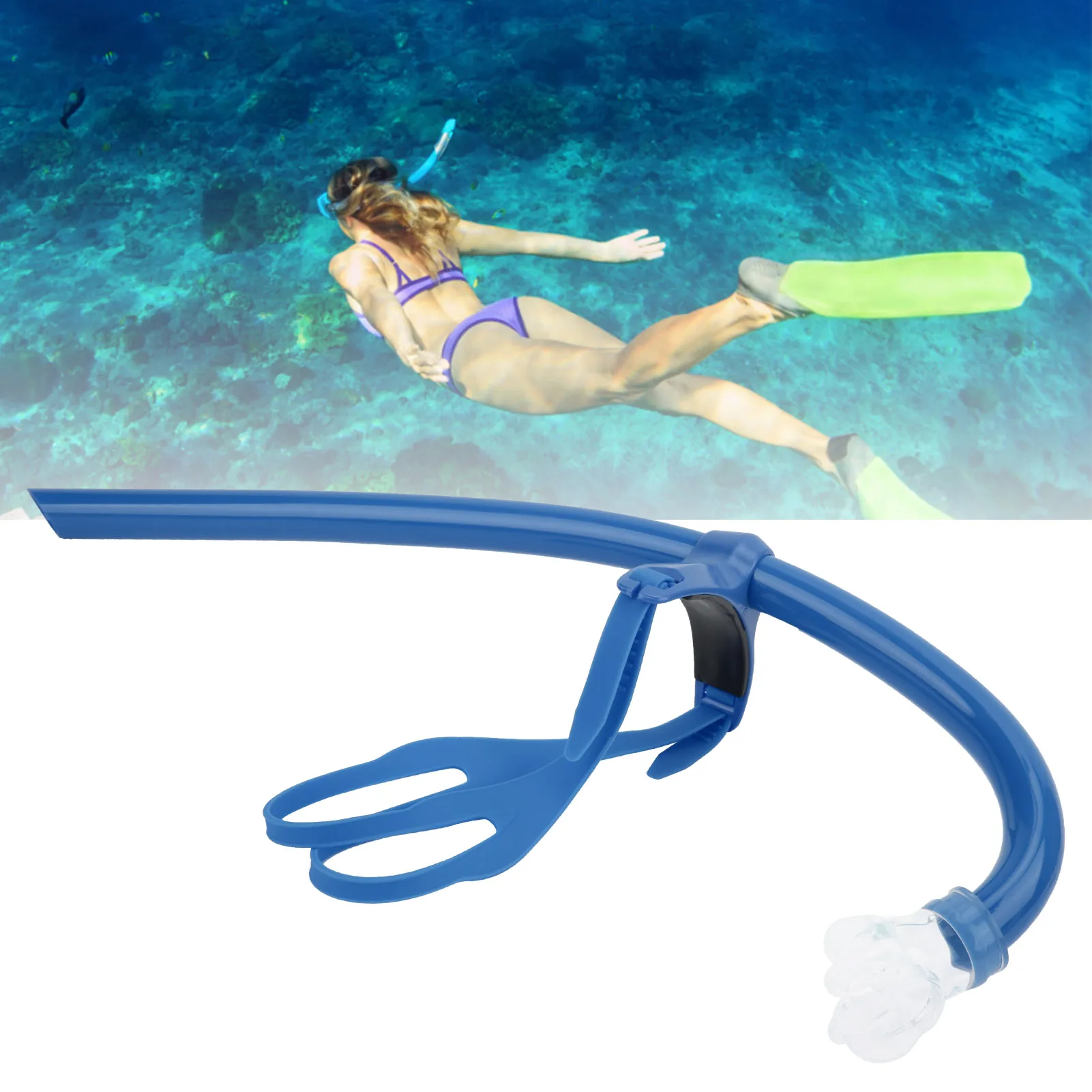 Swimming Snorkel Swimming Front Mounted Snorkel With Silicone Mouthpiece Underwater Breath Tube