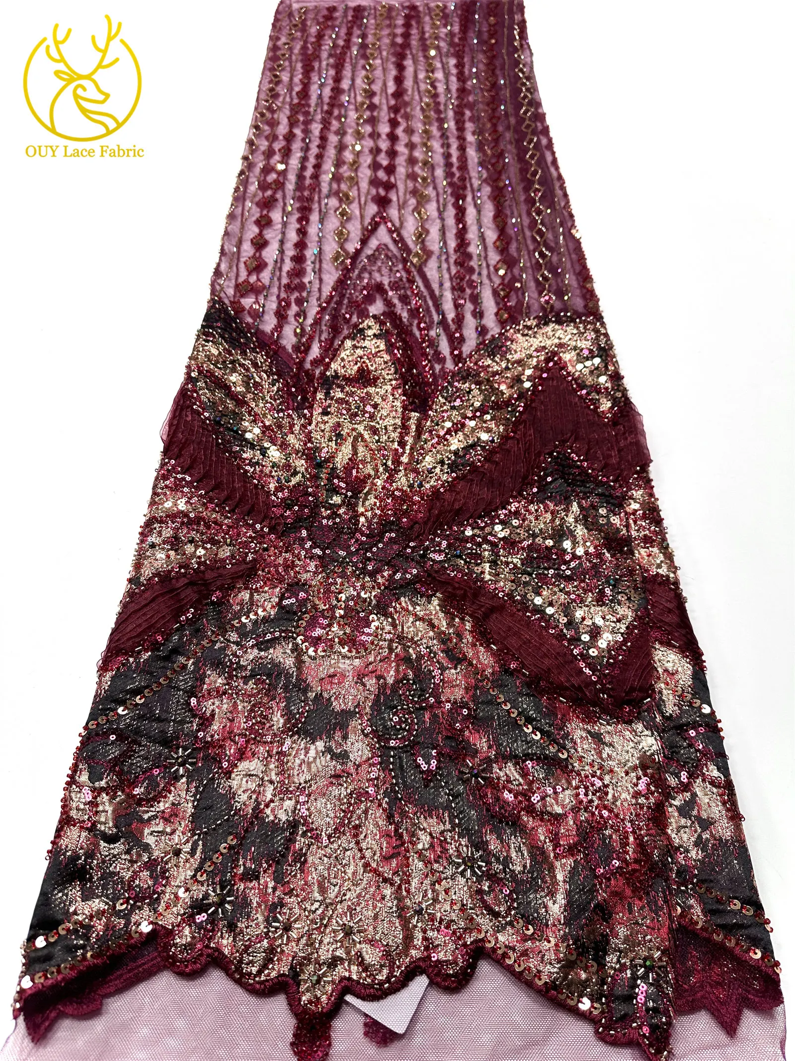 جديد الأزرق تصميم الأفريقي مطرز الشيفون أقمشة الدانتيل 2026 عالية الجودة أنيقة النيجيري الترتر أقمشة الدانتيل فستان الحفلات النسائية #5