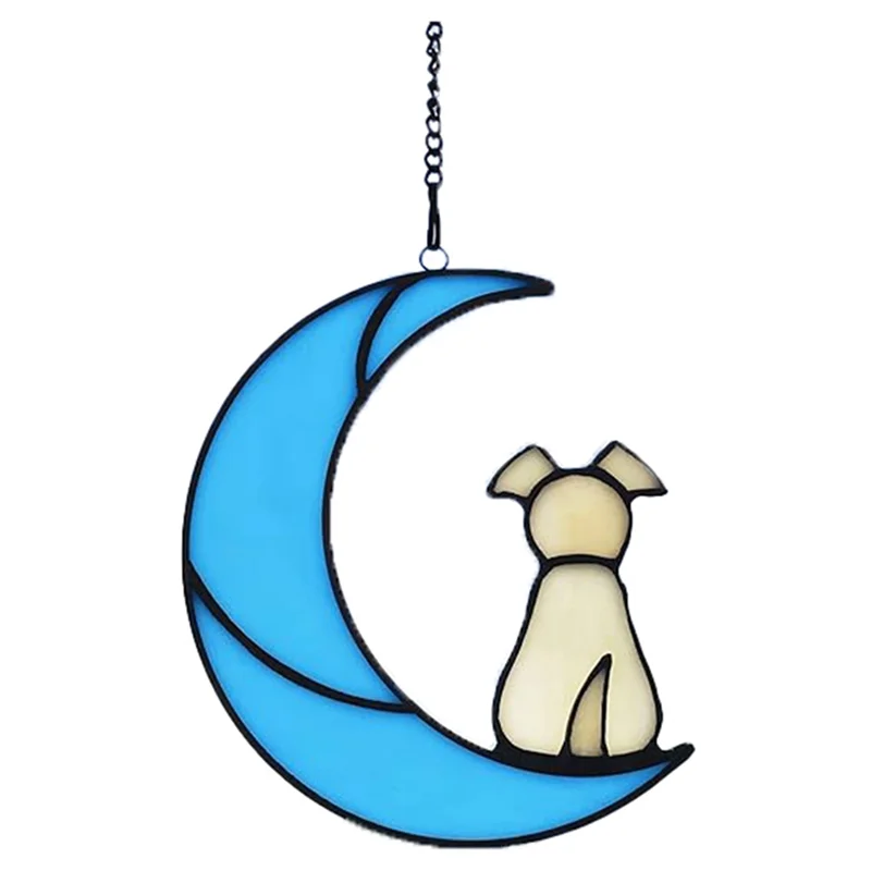 Vitrage chien de compagnie cadeaux commémoratifs pour les amoureux des chiens, tentures de fenêtre ornement Suncatcher, perte de chien sympathie cadeau C facile à utiliser