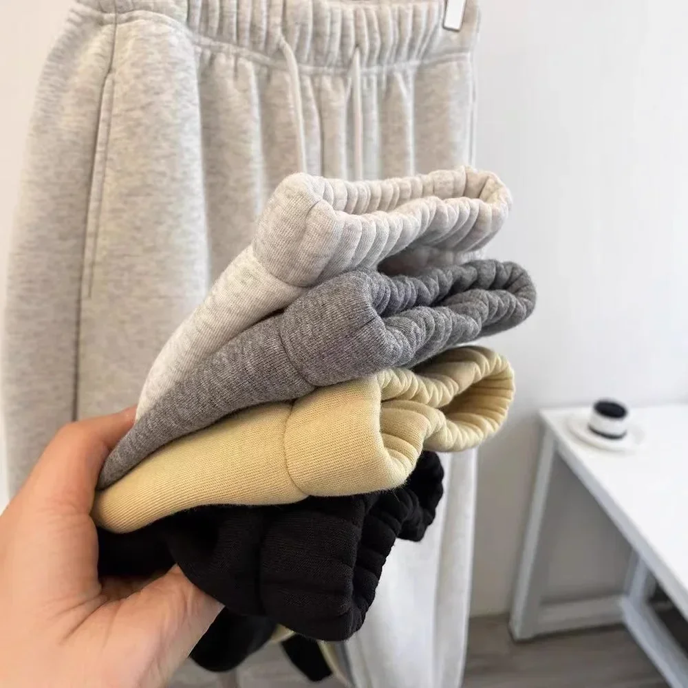 ارتفاع الخصر سميكة لامب المخملية الرباط Sweatpants المرأة فضفاضة عارضة الرياضة الدافئة السراويل الطويلة تخفيف نمط القطن #3