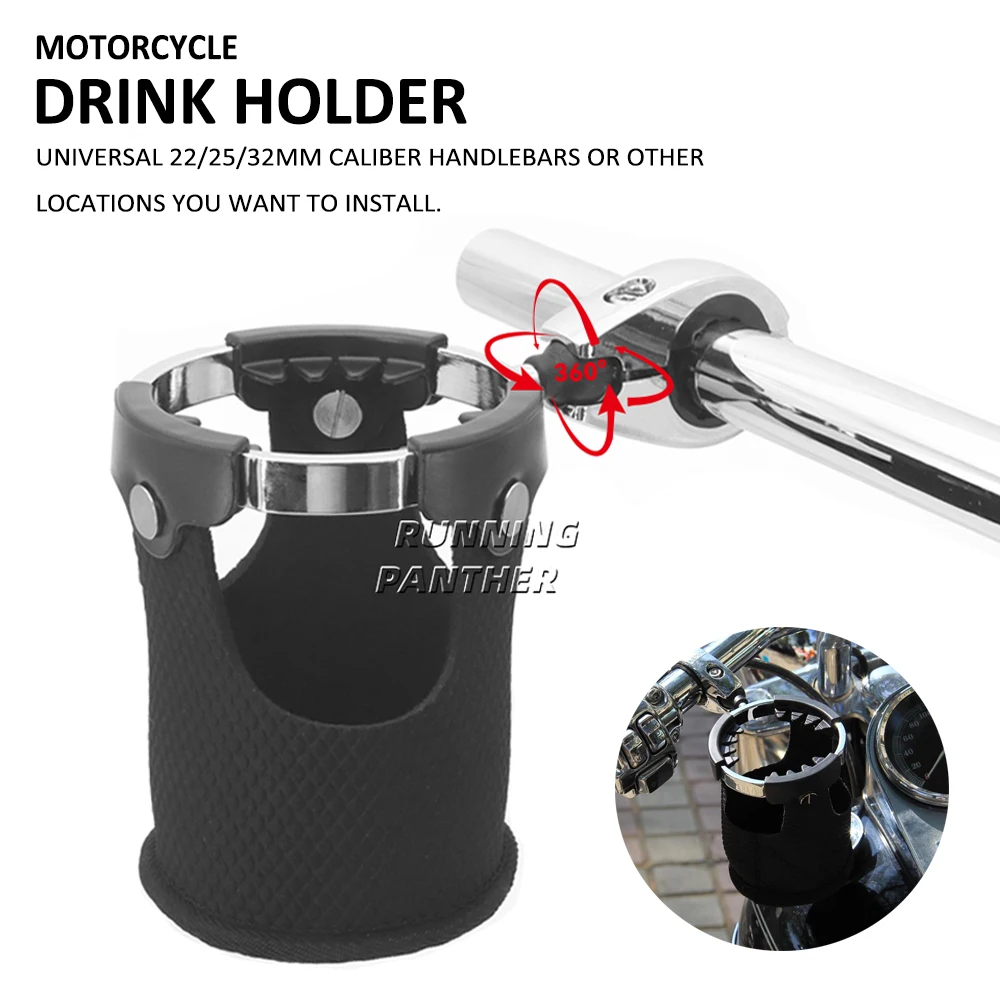 

NEW Motorcycle Universal 22MM 25MM 32MM Caliber Roll Bar Handlebar Water Bottle Drinking Drink Cup Basket Holder Support Bracket