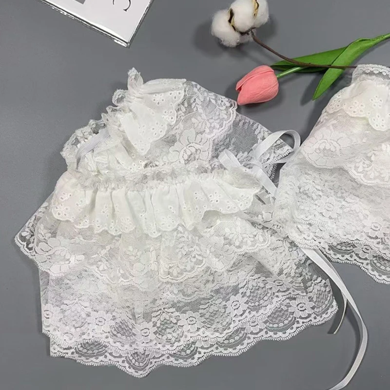 Sweet Layered Lace Tie Skirt Women Ruffle Peplum White Kawaii Coquette Y2K Summer Waist Layer Hem