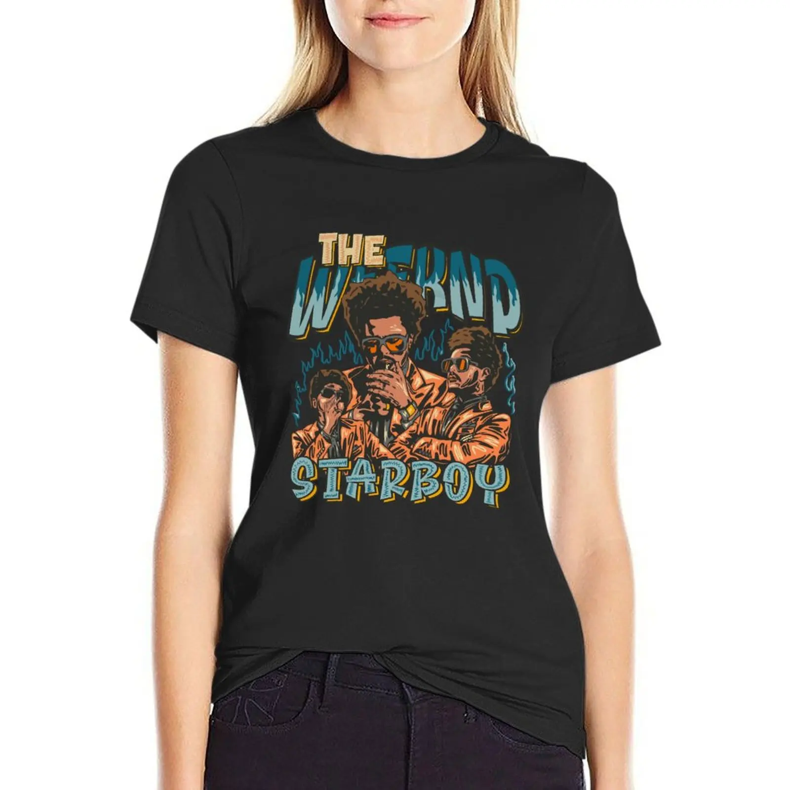 

Showcase the rich colors of fall<the weeknd T-Shirt cute tops plus size tops quick drying funny t-shirts for Women pack