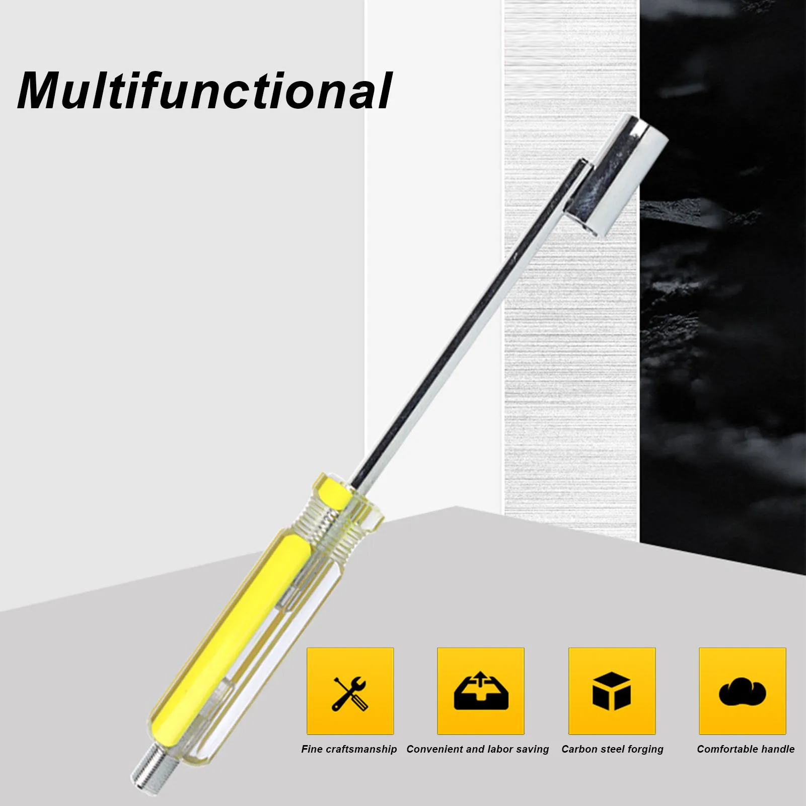 F Head Puller Screwdriver Puller Screwdriver F Head Puller Screwdriver Yellow Handle Ergonomic Robust Puller F Head Remover Tool