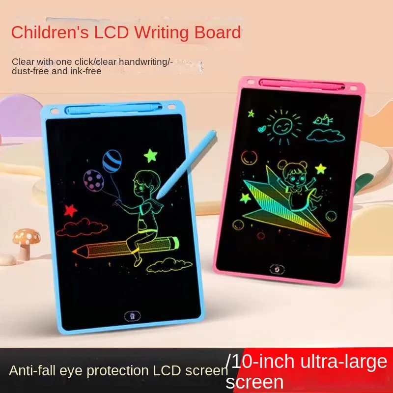 Pizarra 2 en 1 para niños, tableta de dibujo de 12 pulgadas con bolígrafos de Color y tablero de escritura LCD de 10 pulgadas