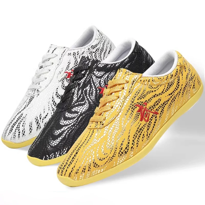 High Quality Cowhide Tai Chi Shoes Soft Real Leather Kung Fu  Shoes Martial Arts Sneaker Sports Training Footwear Size 33-43