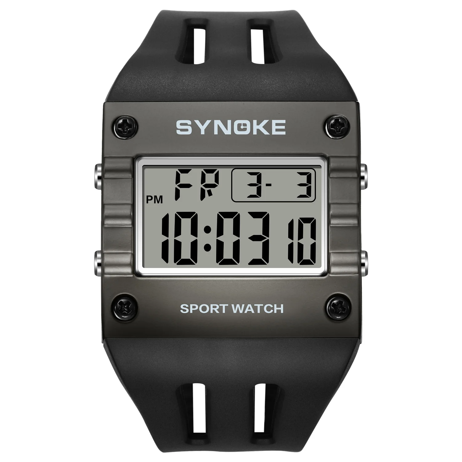 SYNOKE Men's Digital Sport Watch, Waterproof Square Wristwatch with Alarm Stopwatch, EL Luminous, Shockproof, 12/24H, Date Week