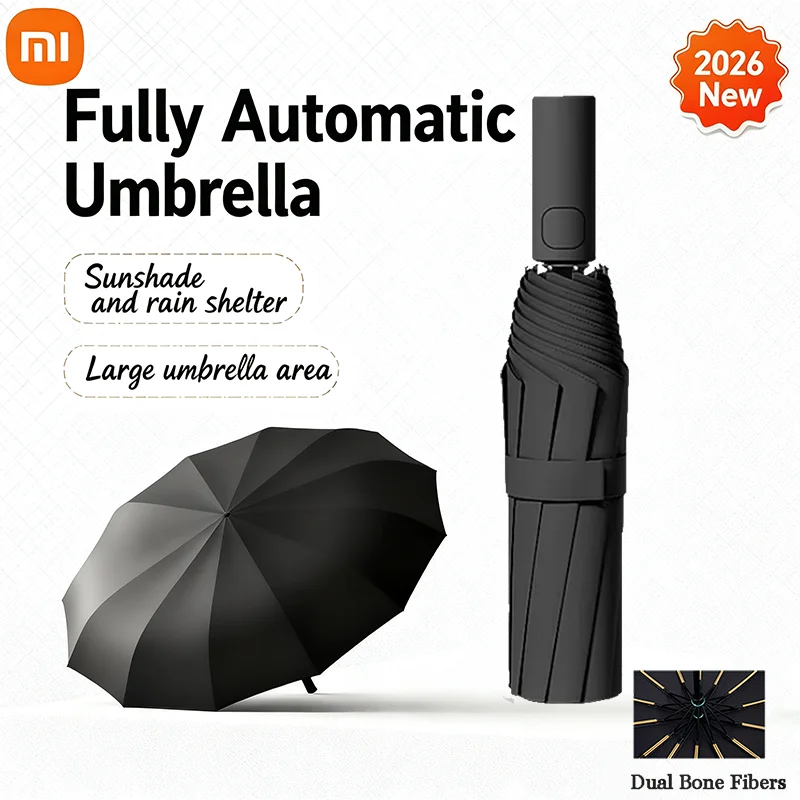 Xiaomi 24-костный большой дорожный зонт, сверхмощный ветрозащитный водонепроницаемый зонт, полностью автоматический открытый закрытый солнцезащитный зонт от дождя
