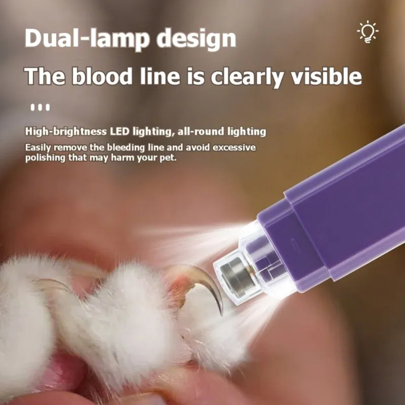 IALJ-USB Rechargeable Pet Nail Grinder Clipper-Low Noise, Adjustable Speed Works For Dogs And Cats