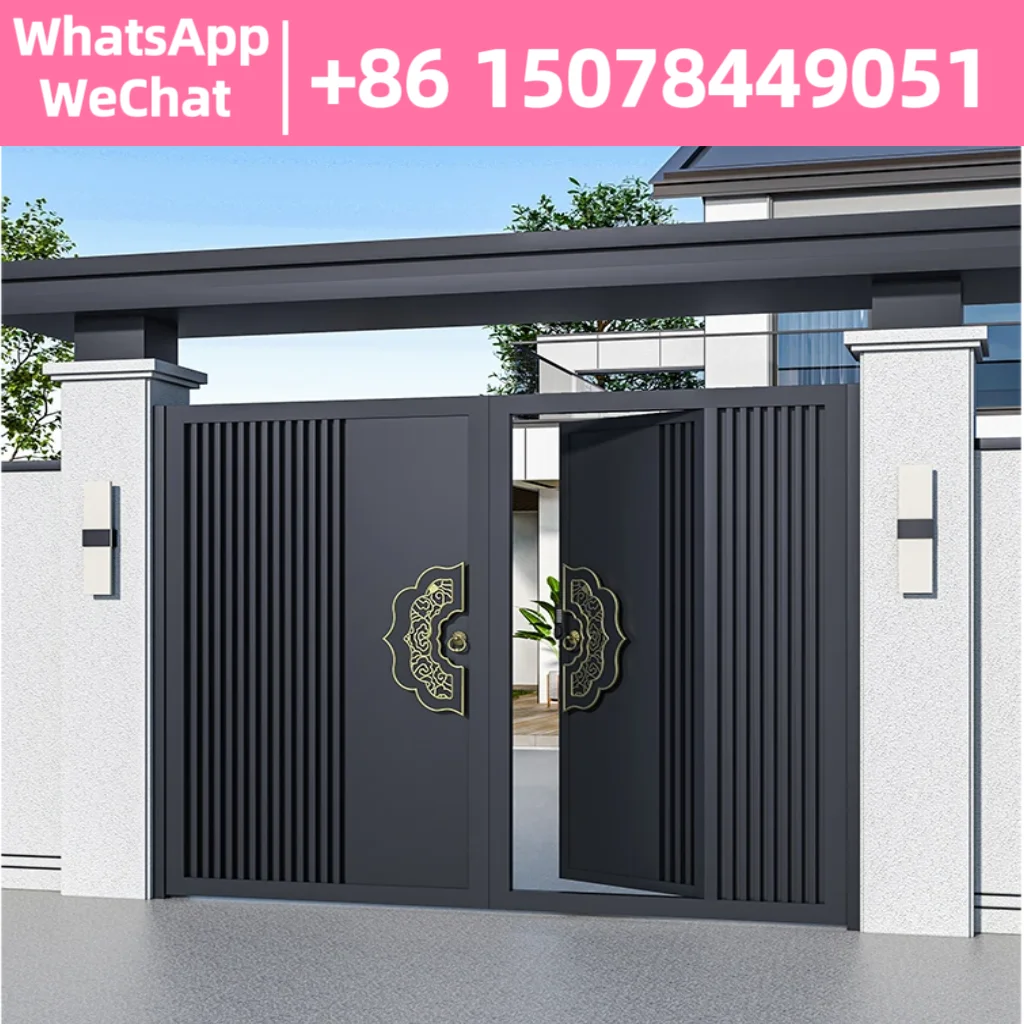

Aluminum Alloy courtyard villa garden yard door rural self-built houses Wall electric door aluminum Art door head