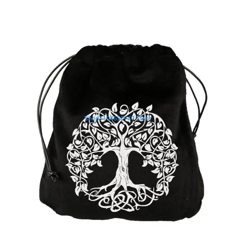 Soft Tarots Card Bag Portable Dices Holder Organizers Drawstring Bag Tarots Deck Holder for Preciously Crystal Watch