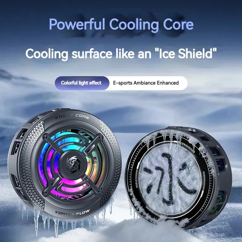 2IN1 Universal Portable Magnetic Clip Semiconductor Phone Cooler RGB Ambient Light Cooling Fan for Iphone 17 Samsung S25 Xiaomi