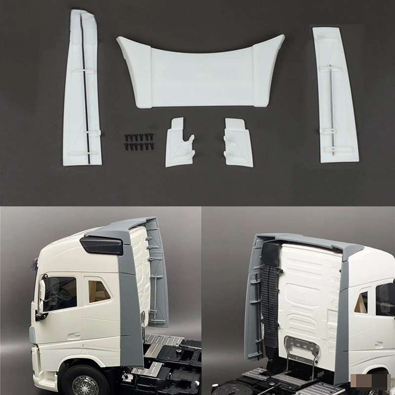 Spoiler ogonowy modernizacja dla 1/14 ciągników siodłowych Tamiya Volvo FH16 750 56360 części symulacyjne samochodu RC