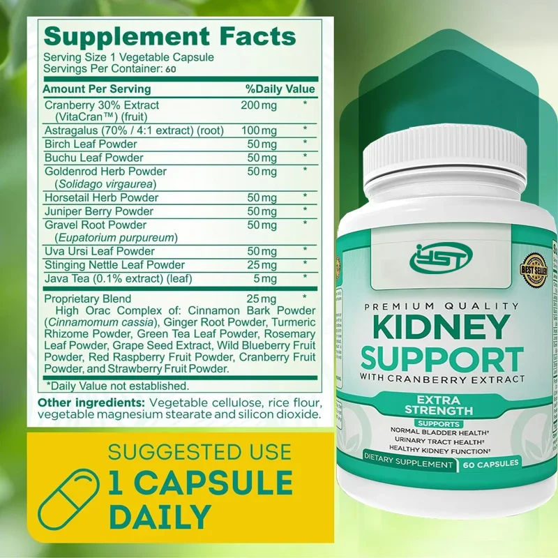 Cranberry extract kidney support supplement - kidney cleansing, detoxification,and repair - supports normal urinary tract health