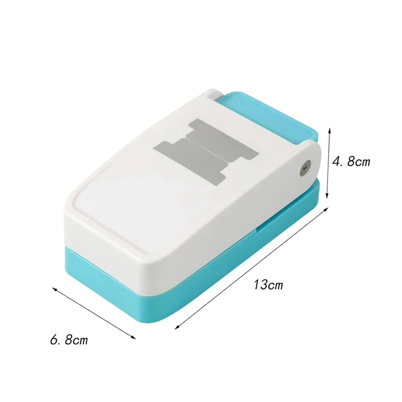 File Tab Punch  For Crafting 1.5In 2 Shapes DIY Index Tab Puncher Label Tag Paper Punch White&Blue 2Poece