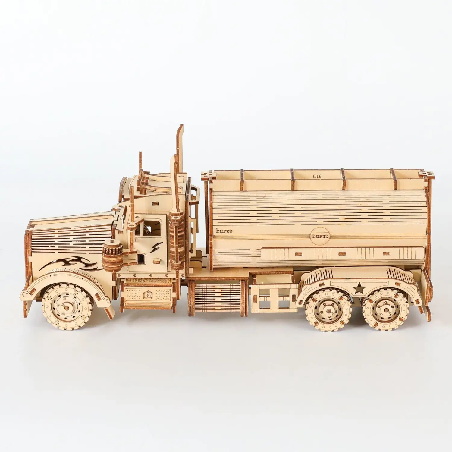 Puzzle in legno 3D Modello di camion del carburante Kit di blocchi di costruzione Assemblaggio Puzzle Giocattolo Regalo per bambini Modello di camion per adulti Decorazione regalo
