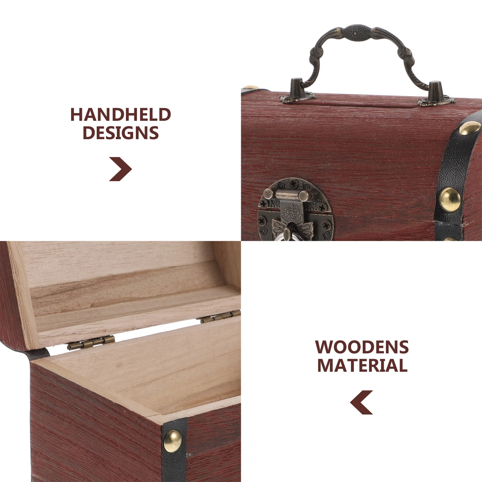 Tirelire pour enfants coffre au trésor en bois avec serrure boîte d'économie d'argent de grande capacité pour enfants cadeau éducatif créatif sécurisé