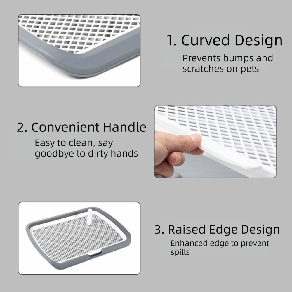 Splash-Proof Dog Training Toilet Removable Net Mesh Pet Pee Pad Holder Open Top Plastic Pet Potty Pads Training