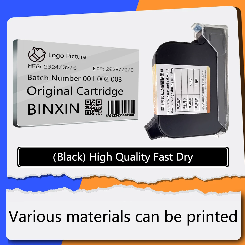 Baiyi Inkjet Cartridge Solvent Based Quick-drying High Adhesion Ink 12.7mm A Level Half Inch Nozzle