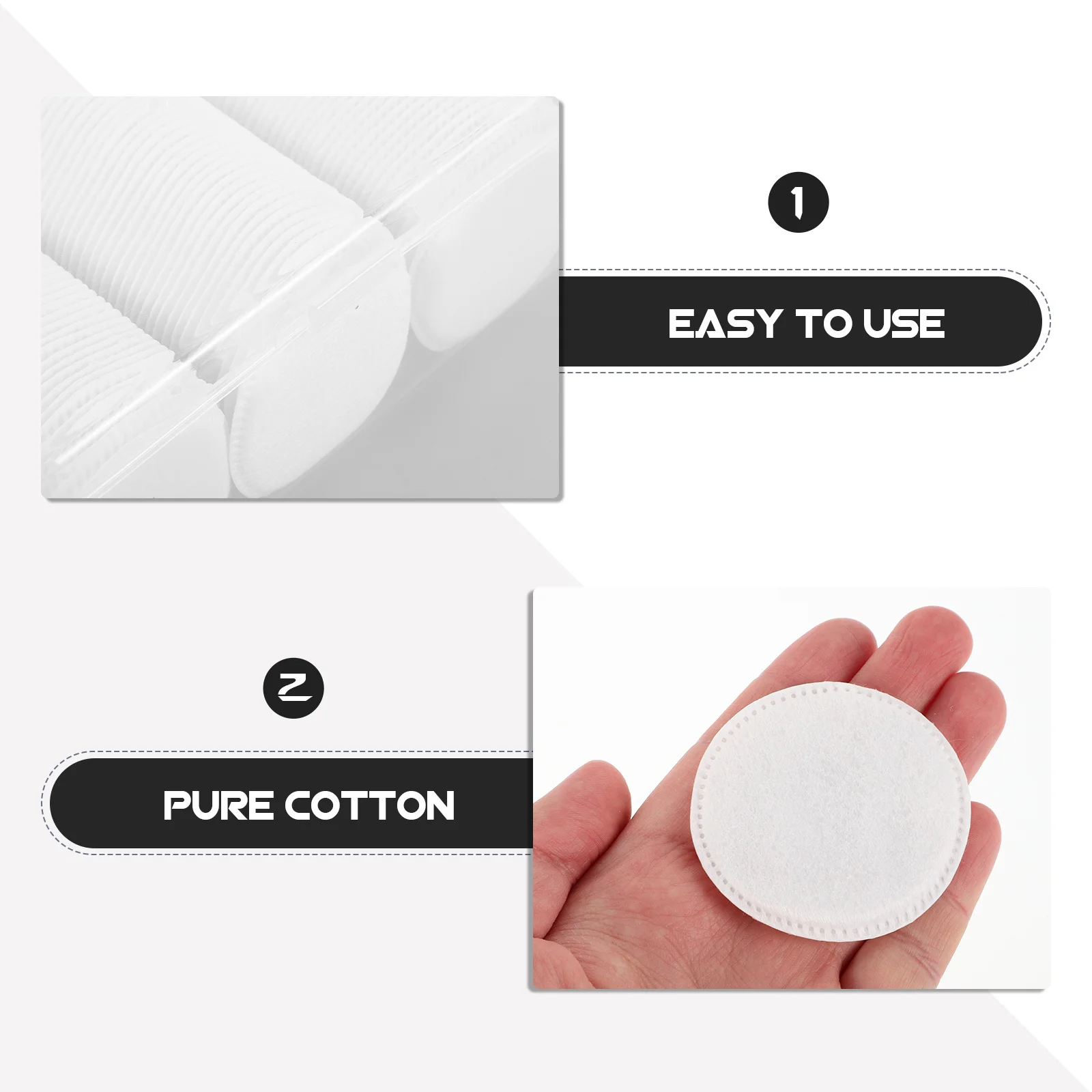 وسادات قطنية للمكياج ثلاثية الطبقات ناعمة للاستعمال مرة واحدة، وسادات وجه مستديرة لتنظيف البشرة ومزيل المكياج وتقشير العين #3