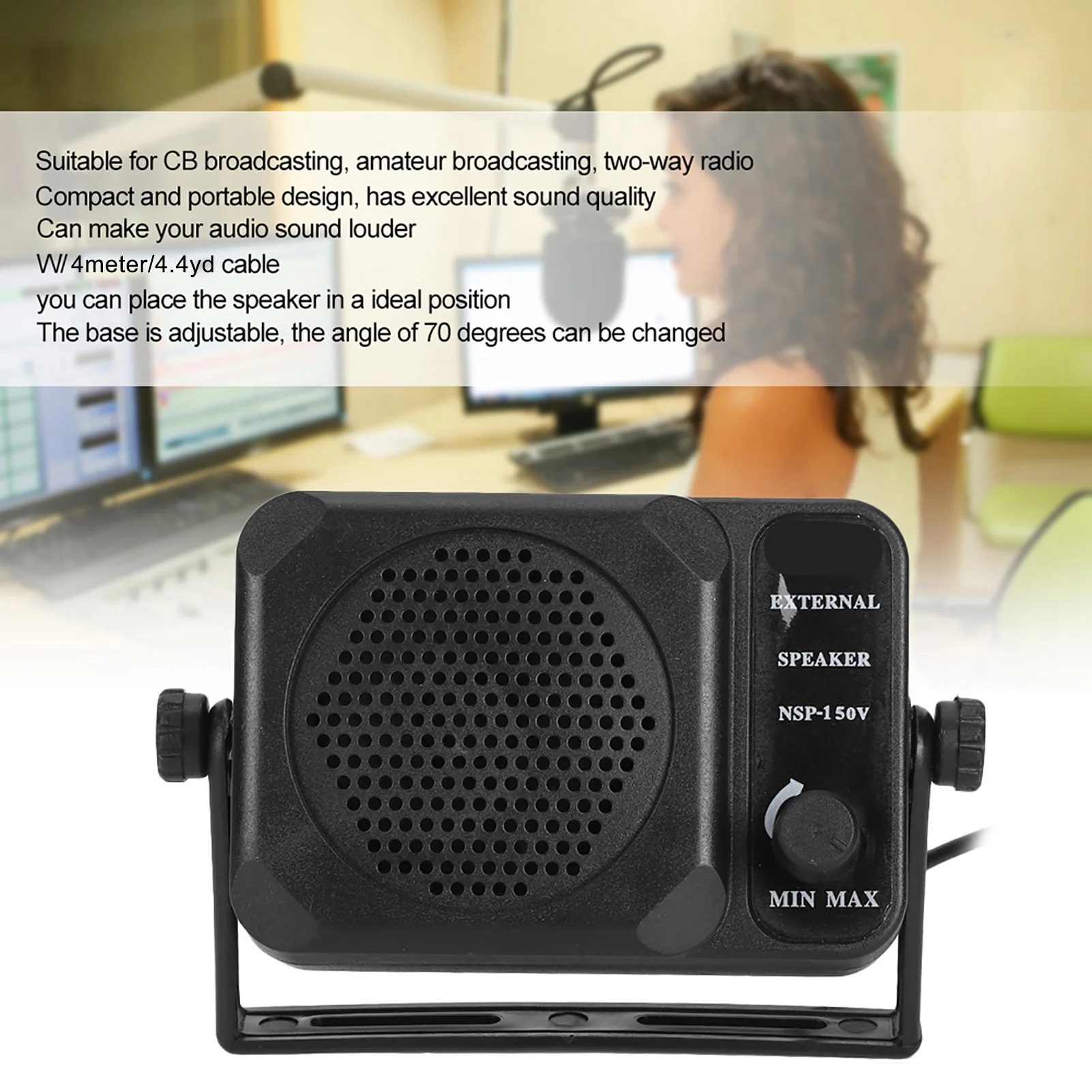Mini External Speaker Mini External Speaker NSP‑150V 2‑Way Radio CB HF VHF UHF Transceiver Car Accessory